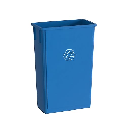 23 Gallon Blue Recycle Slim Jim Trash Can