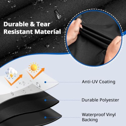 SunPatio Outdoor Grill Cover Compatible for Weber Q 100/1000 Series and Nexgrill Gas Grills, Heavy Duty Waterproof Barbecue Cover, Durable FadeStop Material, Compared to Weber 7110, Black