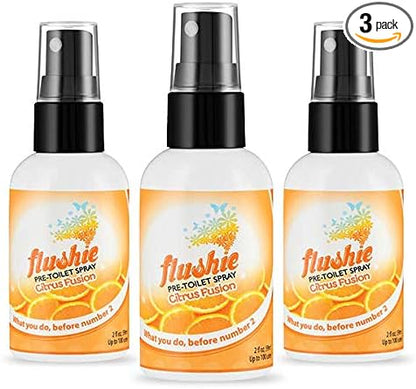 Flushie Pre-Toilet Sprays Poop Spray (Citrus, 2oz 3pack)