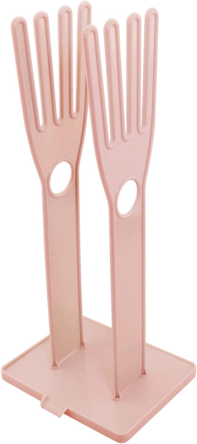 Pink Color Gloves Stand 15x12x34cm Kitchen Multifunctional Rubber Gloves Drain Rack Towel Storage Holder Drying Stand Creative Kitchen Tool