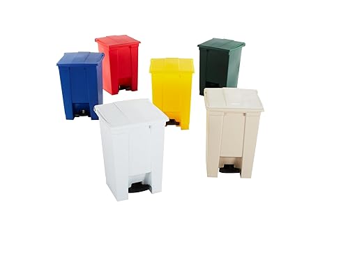 Rubbermaid Commercial Products Legacy Step-On Trash Can, 18-Gallon, White, Hands-Free Garbage Can for Medical Waste in Hospitals/Lab/Emergency/Patient Rooms