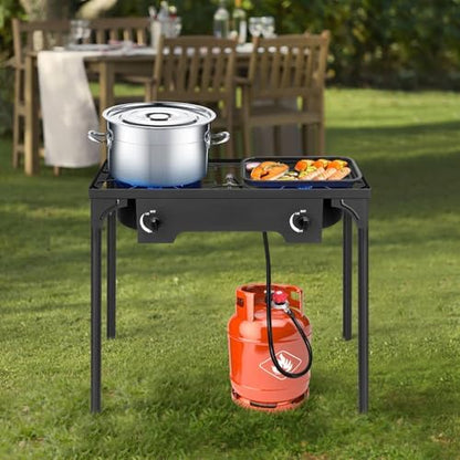 Karl Home 2 Burner Propane Gas Stove, 225,000 BTU Outdoor Camping Cooker