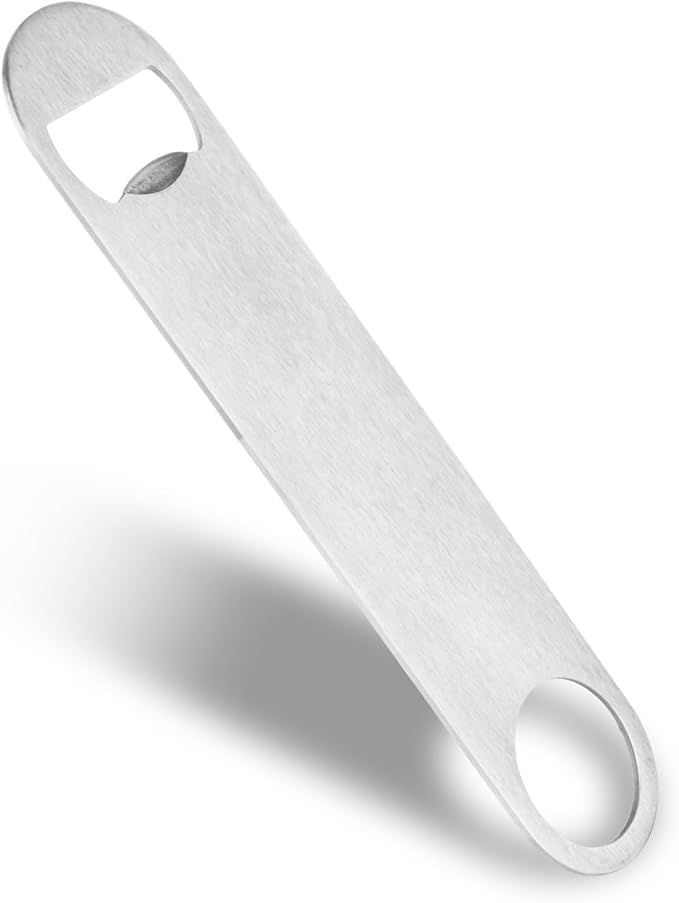 QTLCOHD 20 Pack 7 Inch Flat Bottle Opener, Stainless Steel Bottle Openers Bulk Silver Beer Bottle Opener Bartender for Kitchen Bar or Restaurant
