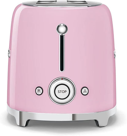 Smeg Retro Drip Coffee Machine and 2-Slice Toaster Bundle… (Pink)