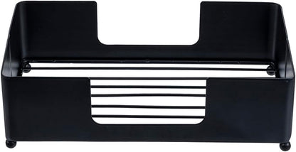 MyGift Modern Matte Black Metal Folded Paper Towel Holder for Commercial & Guest Bathroom, Sink Countertop or Vanity Table Disposable Napkin Storage Tray, Fits Multifold Towels up to 9.2 x 4.5 Inches