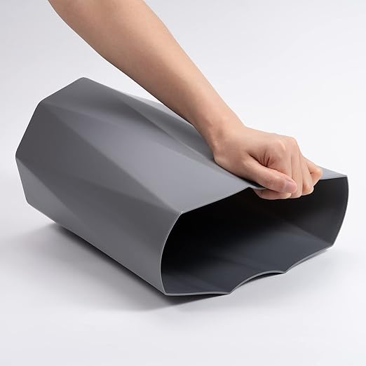 12L Trash Can Wastebasket Plastic Trash Bin Garbage Container Rubbish Can Paper Basket Office Organizer for Bedroom Home Office, 6 Grey