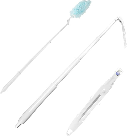 KeFanta Heavy Duty Duster Handles Replacement Compatible with Swiffer Duster Refills, Extendable Handle, Adjustable Length (1Pcs)