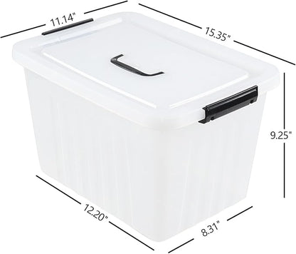 Asking 18 L Clear Plastic Storage Box with Handle, 4-Pack