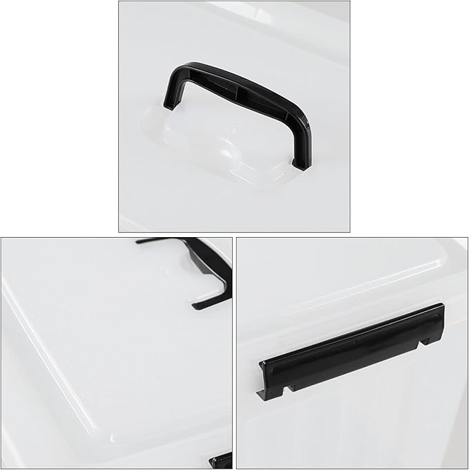 18 Quart Clear Plastic Storage Latching Bin with Lids, Latch Box with Handle, 4 Packs