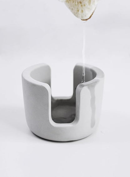 Diatomite Sponge Holder, Quick Dry Stone Sponge Stand for Kitchen Countertop Organizer, Diatomaceous Earth Sponge Stand, Absorbent Sponge Holder, Gray