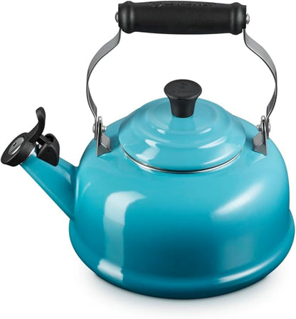 Le Creuset Enamel On Steel Whistling Tea Kettle, 1.7 qt., Caribbean