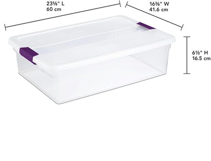 Sterilite 24-Pack ClearView Latch Box, Stackable Storage Organizer Bins for Home, 32 Quart