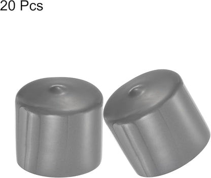 uxcell 20pcs Rubber End Caps 35mm ID Vinyl Cap Cover Screw Protectors Dark Grey