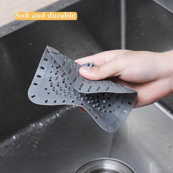 Drain Hair Catcher, Bathtub Drain Protecto 2 PCS （Gray Square）