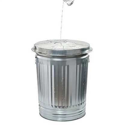 31 Gallon Metal Trash Can with Lid, Durable Silver Garbage Can-Easy to Clean,Suitable for Outdoor, Kitchen, Office