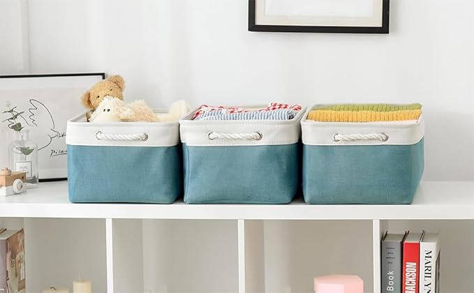 Storage Cubes - 4 Pack Large Fabric Baskets for Organizing, Collapsible Storage Bins for Closet Cloth Decorative Gift supplies Organizer Shelf 15.7 (L) x 11.8 (W) x 8.2 (H) inches
