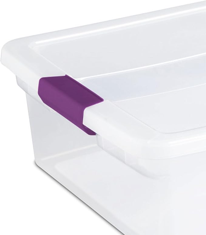 Sterilite 6-Pack 32 Quart ClearView Latch Box, Stackable Organizer Bins with Latching Lids - Clear Plastic Organization Containers for Closet, Bedroom, Shelving Units and Everyday Home Storage