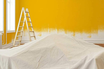 ZUPERIA Canvas Drop Cloth for Painting (Size 9x12 Feet Pack of 4) Pure Cotton Painters Drop Cloth for Painting, Furniture & Floor Protection - All Purpose Thick Canvas tarp with Double Stitched Edges