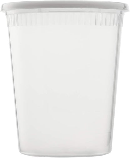 Karat [32oz - 240 ct] Clear PP Injection Molded Round Deli Containers with Lids (FP-IMDC32-PP)