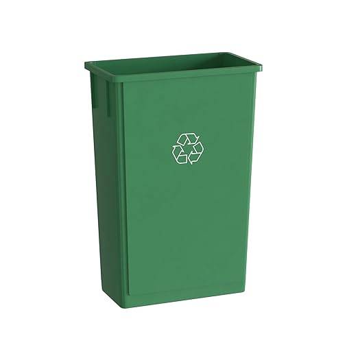 23 Gallon Green Recycle Slim Jim Trash Can