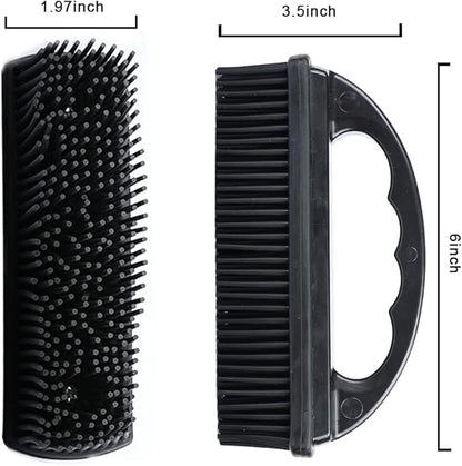 Rubber Pet Hair Removal Brush Lint & Cat Dog Hair Remover Brush Pet Silicone Lint and Debris Remover for Cleaning, Grooming, Home,Black