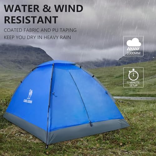 CAMEL CROWN Tents for Camping 2/3/4/5 Person Camping Dome Tent, Waterproof,Spacious, Lightweight Portable Backpacking Tent for Outdoor Camping/Hiking