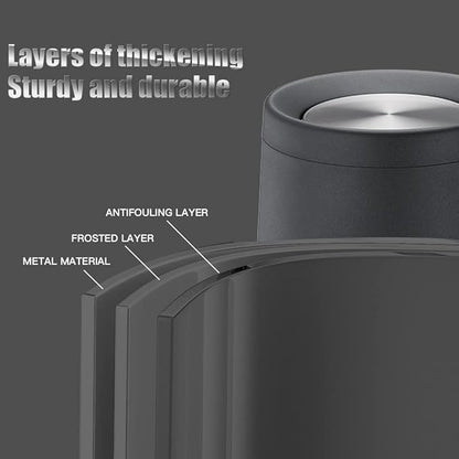 Household Swing Black Bathroom Trash Can，Brushed Stainless Steel，10 L/3 Gallen，Garbage Can with Flipping Lid， for Indoor or Commercial Use, Kitchen,Modern，Living Room,Bedroom