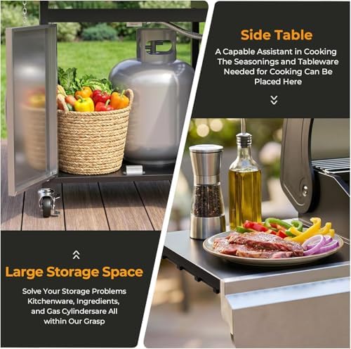 COWSAR 34,000 BTU Propane Gas Grill 3-Burner with Side Burner