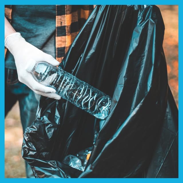 250 Count, 40-45 Gallon Trash Bags, Heavy Duty Black Bags, Ideal for 39, 40, 42, 45 Gallon