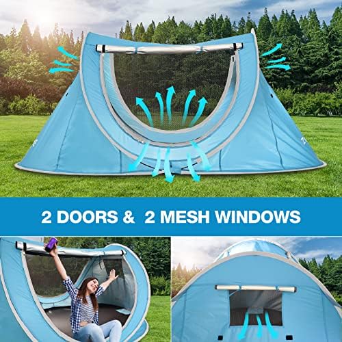 Easy Pop Up Tent 2-4 Person Waterproof - Pop-Up Camping Tents Automatic Tent Throw Pop Up Instant Flip Pop Tent for Camping,by ZOAMKE