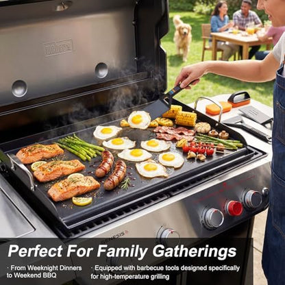 Pre-Seasoned Cast Iron Griddle, 25 x 16 in Flat Top Plate