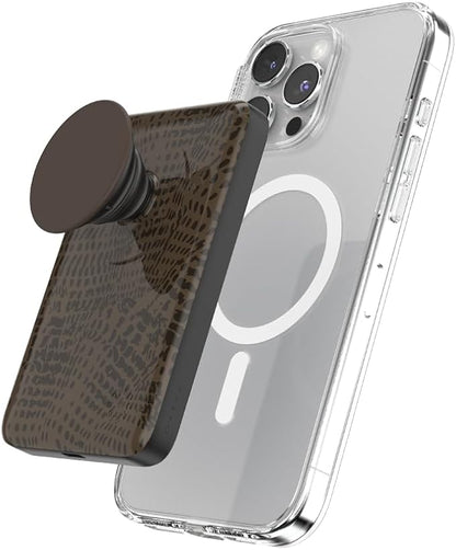 PopSockets PowerPack for MagSafe, Portable Phone Charger, Magnetic Wireless Portable Charger, 5000mAh - Cocoa Umber Petrified