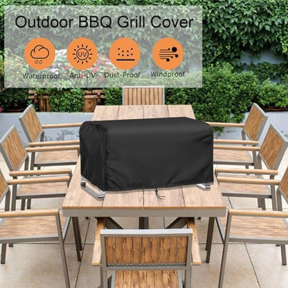 Tabletop Grill Cover Fits for NXR 3 Burner Gas Grills, 600D Heavy Duty 25'' Table Top Outdoor BBQ Cover for Nexgrill Nxr 820-0007GE Waterproof Black