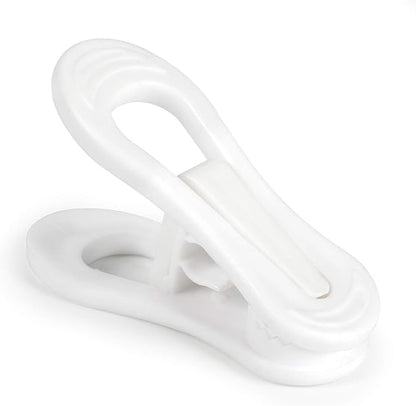 Tinfol White Plastic Hanger Clips, 50 Pack Hanger Clips- Strong Pinch Grip Finger Clips for Plastic Clothes Hangers, Multi-Purpose Hangers Clips