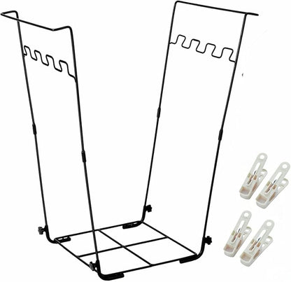 Garden Trash Bag Holder - Outdoor Leaf Bag Support Stand Multi-Use Metal Garbage Bag Holder Frame Holds 30-45 Gallons Bag for Leaves, Camping, Yard Weeding, Lawn Party