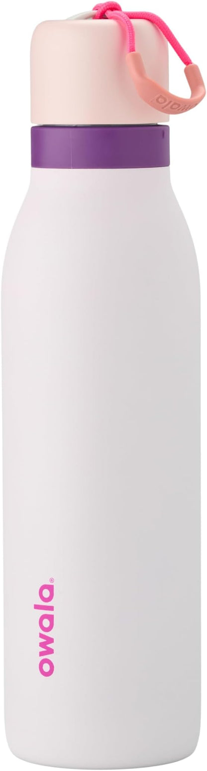 Owala FreeSip Twist Insulated Stainless Steel Water Bottle with Straw for Sports and Travel, BPA-Free, 18-oz, Pink/Purple (Dreamy Field)