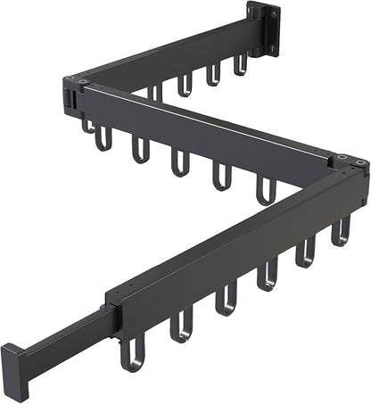 AIJALY Wall-Mounted Drying Rack for Laundry Room Organization, Sturdy Foldable and Removable Drying Rack for Laundry Room and Balcony