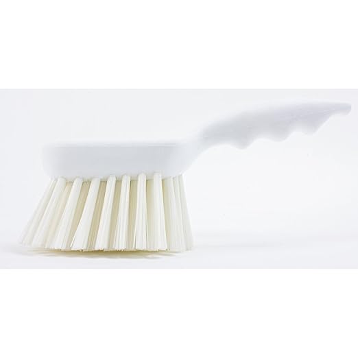SPARTA 40541EC02 Plastic Scrub Brush, Utility Brush, Kitchen Brush With Hanging Hole For Cleaning, 8 Inches, White, (Pack of 6)