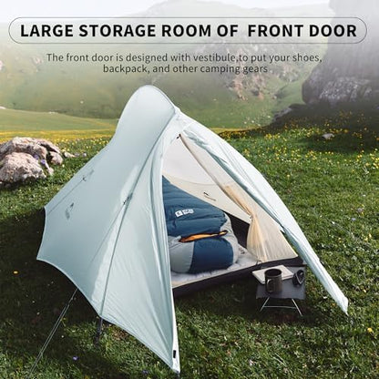 Naturehike Cloud-Up 2 Person Tent Lightweight Backpacking Tent with Footprint - Free Standing Ultralight Camping Hiking Backpack Tents Two Person Tent