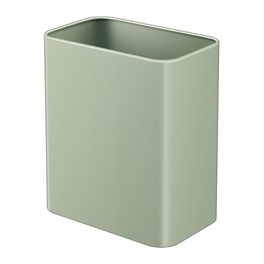 TIPGO Small Metal Trash Can, 2.1 Gallon Slim Trash Can for Bathroom, Wastebasket Garbage Bin for Bedroom, Office, Kitchen, Under Sink (Green)
