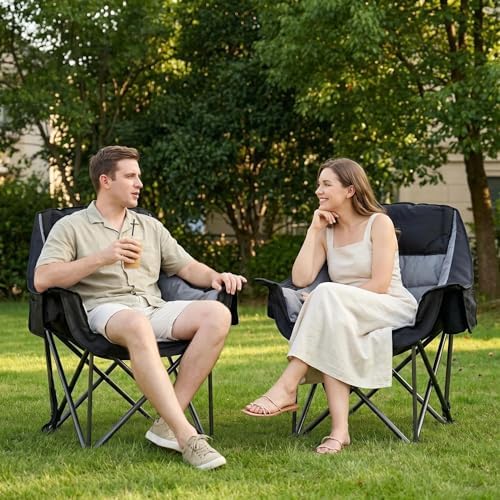 Oversized Heavy Duty Camping Chair Comfy Padded Lawn chair Support 500 lbs
