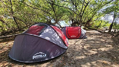 Pop Up Tent for Camping - 3 Second EZ up, Easy Set Up Instant Pop Up Tents 2 Person - Waterproof, Quick Setup & Pops Up for Outdoor Family Camping - Portable Disc Bag - 7.6'x4'x3.2' - PPI-POPUP2X