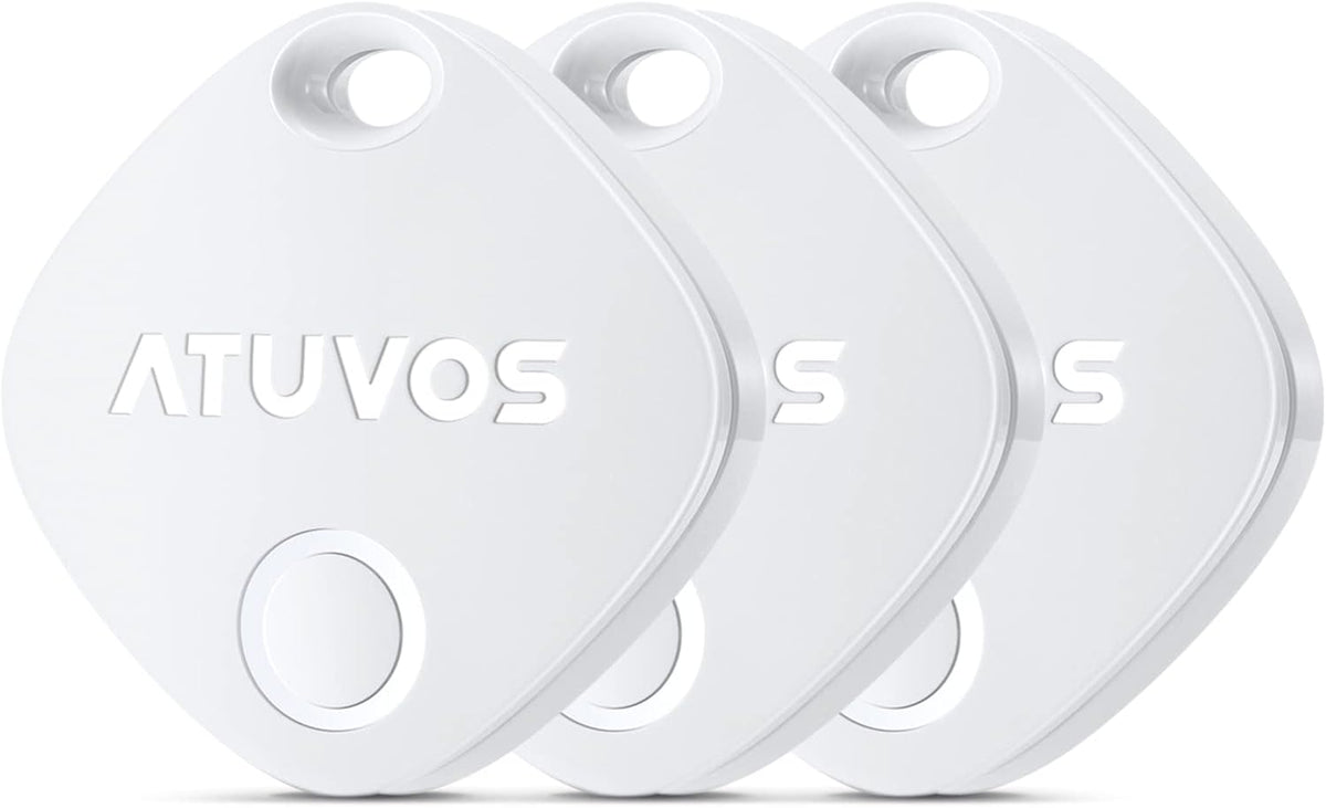 ATUVOS Air Tracker Tags-3 Pack, Bluetooth Luggage Tracker Works with Apple Find My APP (iOS Only, Not for Android), Keys Finder and Item Locator for Luggage, Backpack, Suitcases, Replaceable Battery