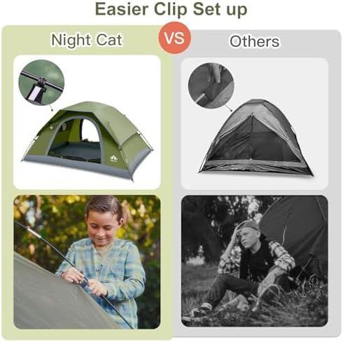 Night Cat Upgraded Backpacking Tents 1 2 Persons Easy Clip Setup Camping Tent Adults Scouts Heavy Rainproof Compact Lightweight
