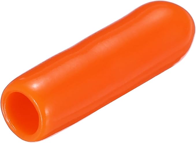 uxcell 20pcs Rubber End Caps 3mm(1/8") ID Vinyl PVC Round Tube Bolt Cap Cover Screw Thread Protectors,Orange
