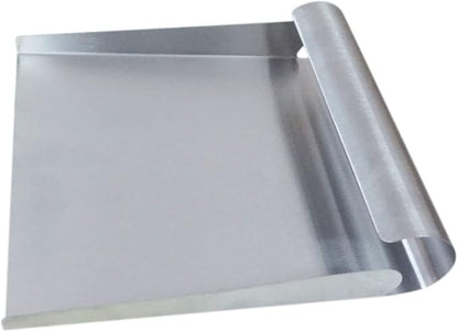 Stainless Steel Food Scooper, Food Mover, Food shovel Spatula, Cutting-board Scraper, Bench Scrape, Dough Cutter Tool, with Flat Bottom - for Cutting-board, Griddle, Containers, Serving (5.9")