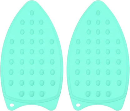 PATIKIL Silicone Iron Rest Pad, 2 Pcs Multipurpose Hot Heat Resistant Iron Rest Plate Protective Pad for Ironing Board Hot Resistant Steamer Steam Compact Mat, Lake Blue