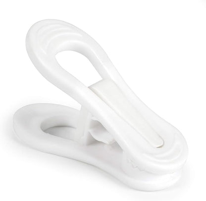 Tinfol White Plastic Hanger Clips, 24 Pack Hanger Clips- Strong Pinch Grip Finger Clips for Plastic Clothes Hangers, Multi-Purpose Hangers Clips