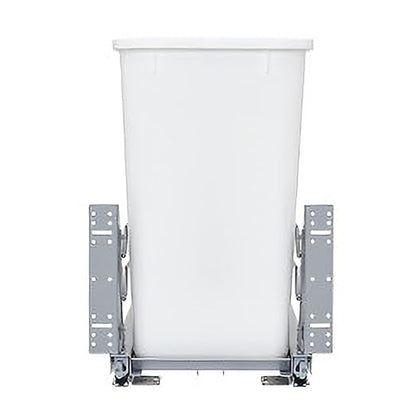 Rev-A-Shelf Double Pull-Out Trash Can for Under Kitchen Cabinets 27 Quart 12.5 Gallon with Soft-Close Slides, White, 53WC-1527SCDM-211