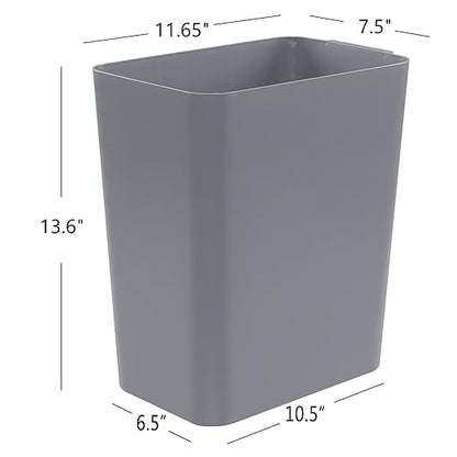 3-Pack 4.5 Gallon Trash Can, Gray Waste Bin for Under Desk, Kitchen, Home, Office